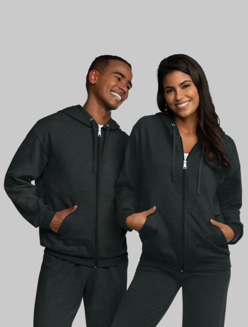 FRUIT OF THE LOOM EVERSOFT FLEECE FULL ZIP HOODIE SWEATSHIRT